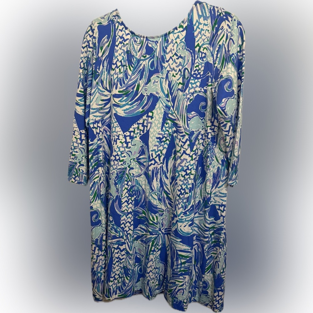 Lilly Pulitzer Ophelia Swing Blue, Green, White Dress | Sz L